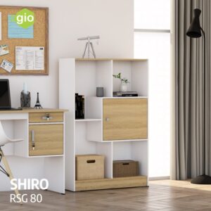 Rak Buku Shiro Multipurpose Rack 80 White-Tuscany