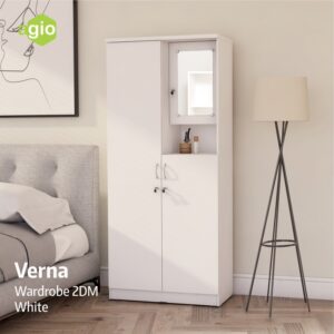 Lemari Pakaian Verna Wardrobe 2DM White