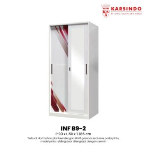 Lemari Pakaian Besi 2 Pintu Sliding B92