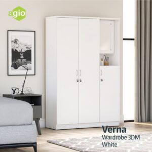 Lemari Pakaian Verna Wardrobe 3DM White