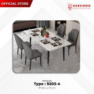 Meja Makan Marmer 9203-4+Kursi Makan