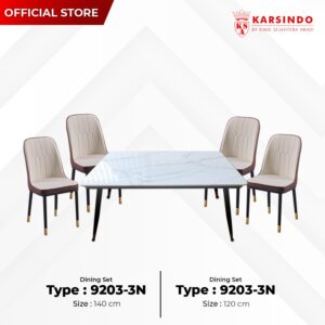 Meja Makan Marmer 9203-3N+Kursi Makan