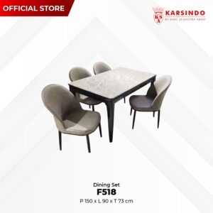 Meja Makan Marmer F518+Kursi Makan