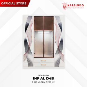 Lemari Pakaian Besi 4 Pintu INF AL-D4B