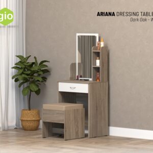 Meja Rias Ariana Dressing Table 60 Dark Oak-White