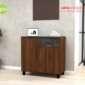 Sideboard Lucca 80 American Walnut-Black Stone