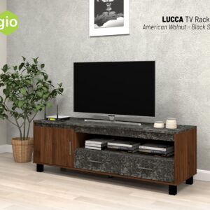 Rak TV Lucca 120 American Walnut-Black Stone