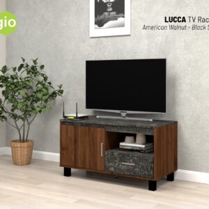 Rak TV Lucca 80 American Walnut-Black Stone