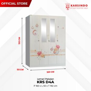 Lemari Pakaian Besi 4 Pintu KRS D4A