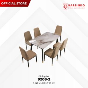 Meja Makan Marmer 9208-2+Kursi Makan
