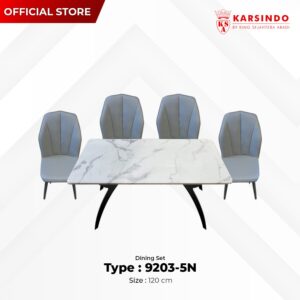 Meja Makan Marmer 9203-5N+Kursi Makan