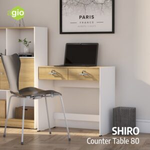 Meja Kerja Shiro Counter Table 80 White-Tuscany