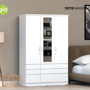 Lemari Pakaian Tutto Wardrobe 3DF White