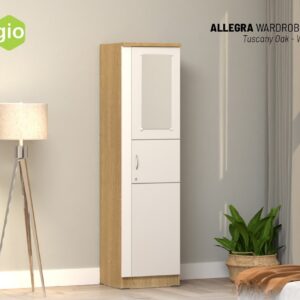 Lemari Pakaian Allegra Wardrobe 1D Tuscany Oak-White