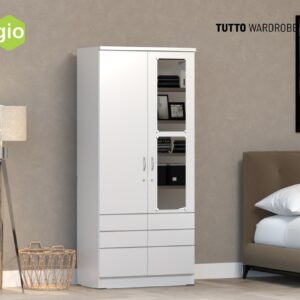 Lemari Pakaian Tutto Wardrobe 2DF White