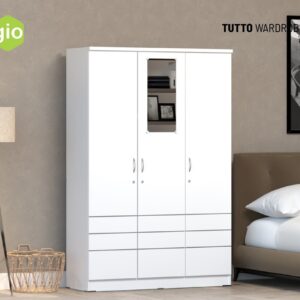 Lemari Pakaian Tutto Wardrobe 3D White