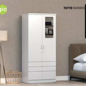 Lemari Pakaian Tutto Wardrobe 2D White