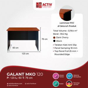 Meja Kerja / Meja Belajar Galant MKO 120 Dark Cherry