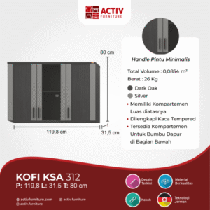 Rak Dapur Kofi KSA 312 Dark Oak