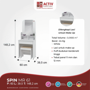 Meja Rias Spin MR 61 White